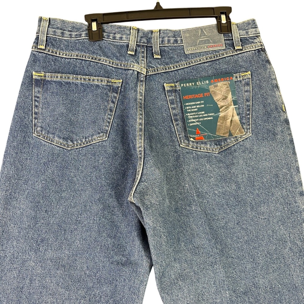 Vintage 90s Perry Ellis America Jeans Mens 36 Heritage Fit Straight Leg Casual